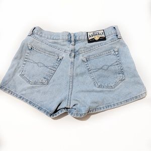 Vintage Blue Asphalt Denim Shorts Light Wash